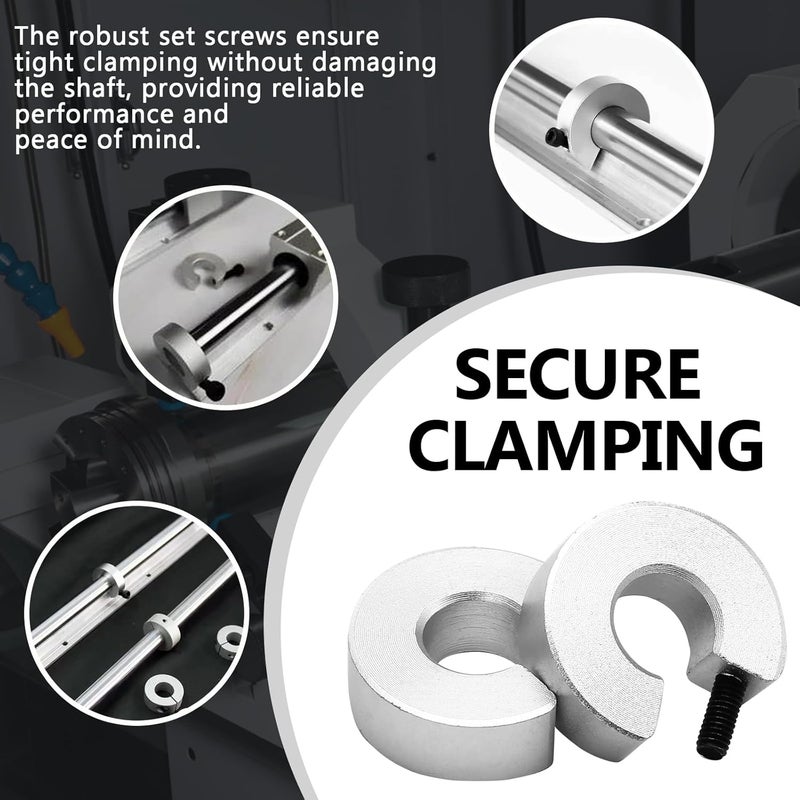 Opfiue 4PCS Shaft Collar for SBR20, 20mm Bore 40mm OD 12mm Thickness,Aluminum Alloy Locking Collars Clamp-On with M5 Set Screw, Anodized Linear Rail Stop for CNC and Linear Motion Systems - Image 4